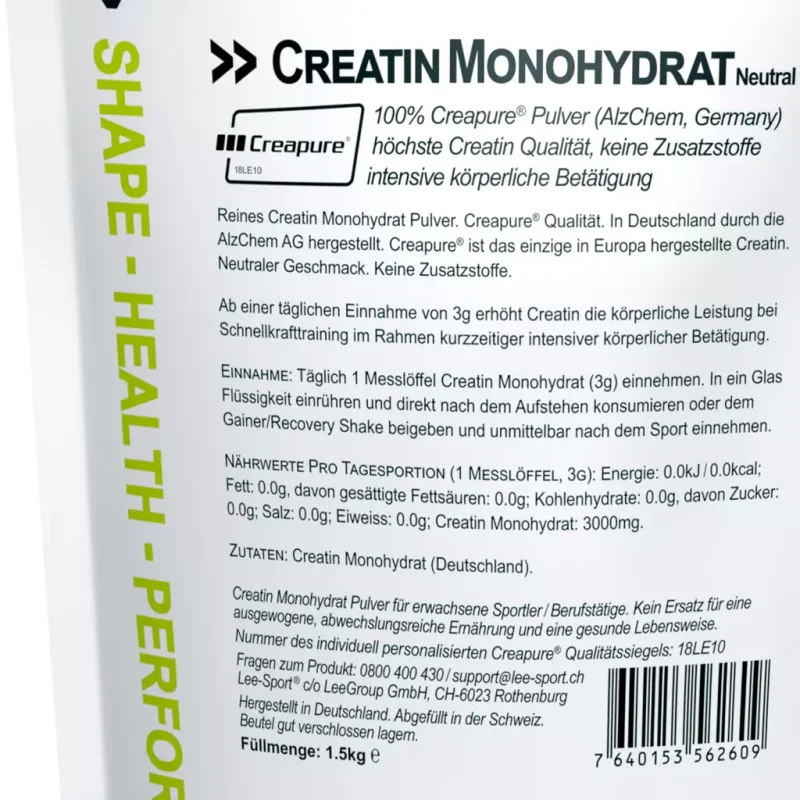 Lee Sport Kreatin Monohydrat Creapure 1500