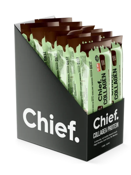 Chief Kollagen Schoko Proteinriegel<span> - </span>Choc Mint