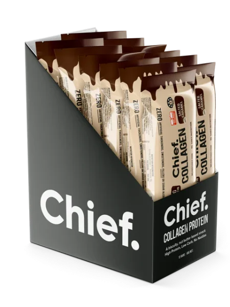 Chief Kollagen Schoko Proteinriegel<span> - </span>Choc Salted Caramel