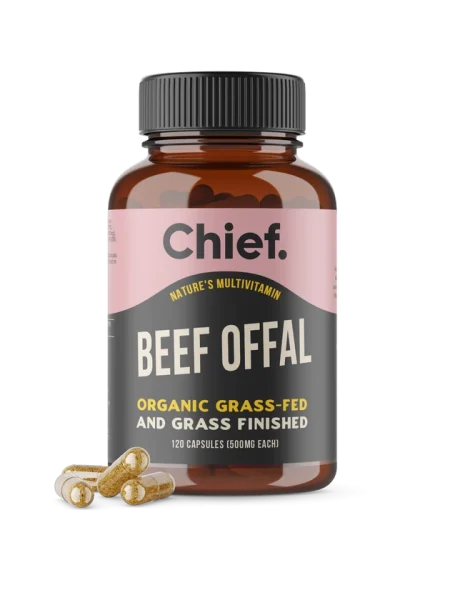Chief Beef Offal – natürliche Multivitamin-Kapseln mit Bio-Rinderorganen aus Weidehaltung
