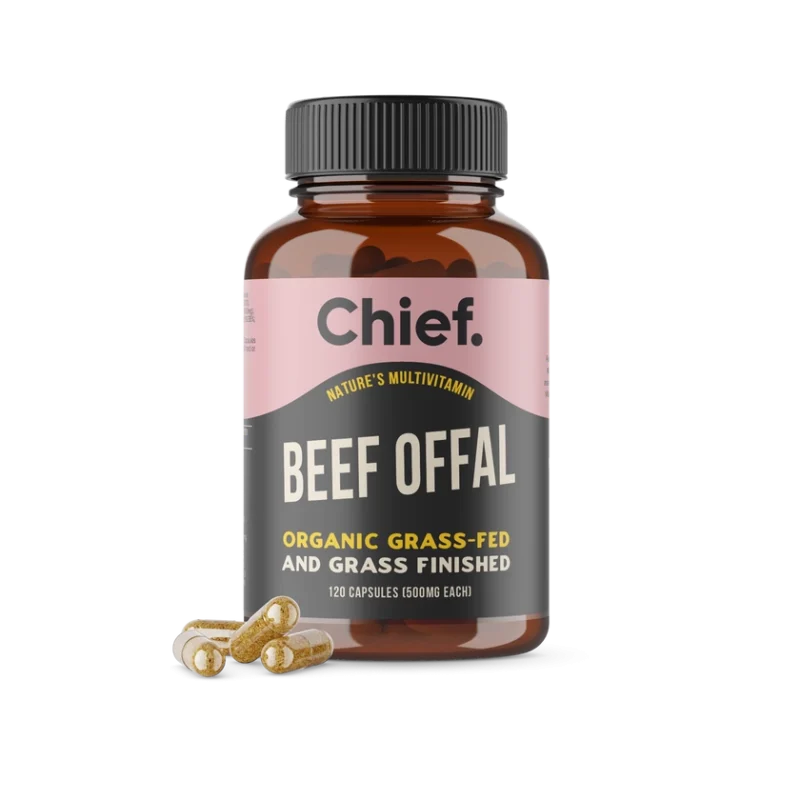 Chief Beef Offal – natürliche Multivitamin-Kapseln mit Bio-Rinderorganen aus Weidehaltung