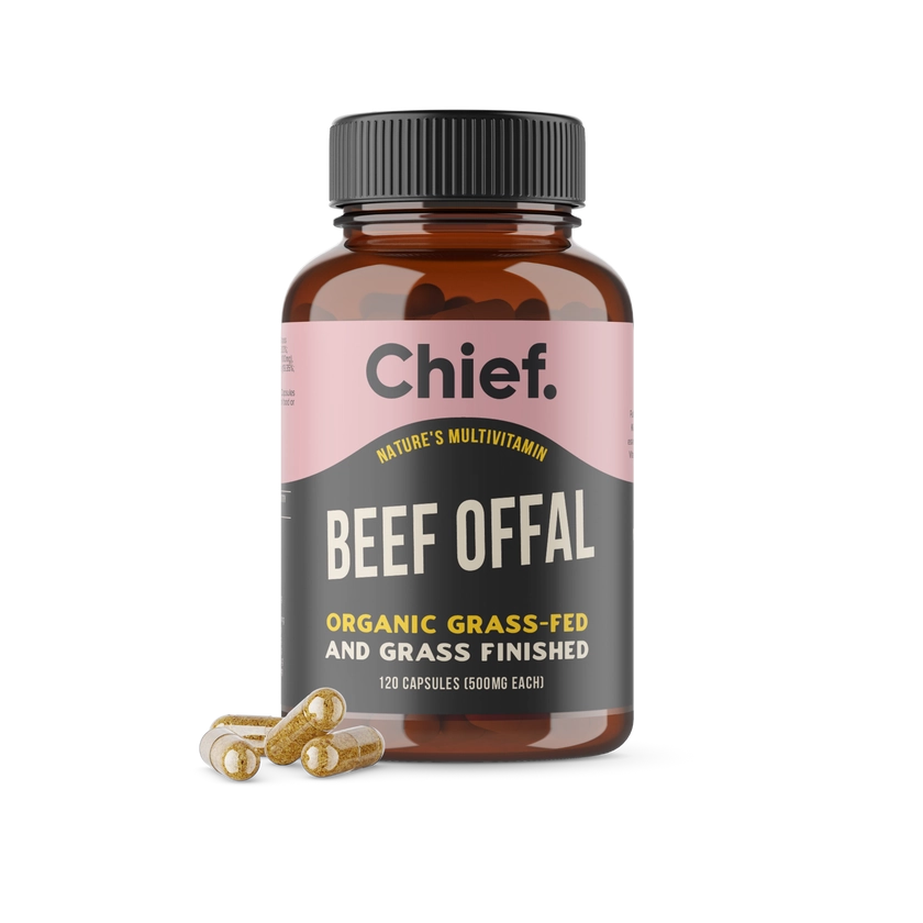 Chief Beef Offal – natürliche Multivitamin-Kapseln mit Bio-Rinderorganen aus Weidehaltung