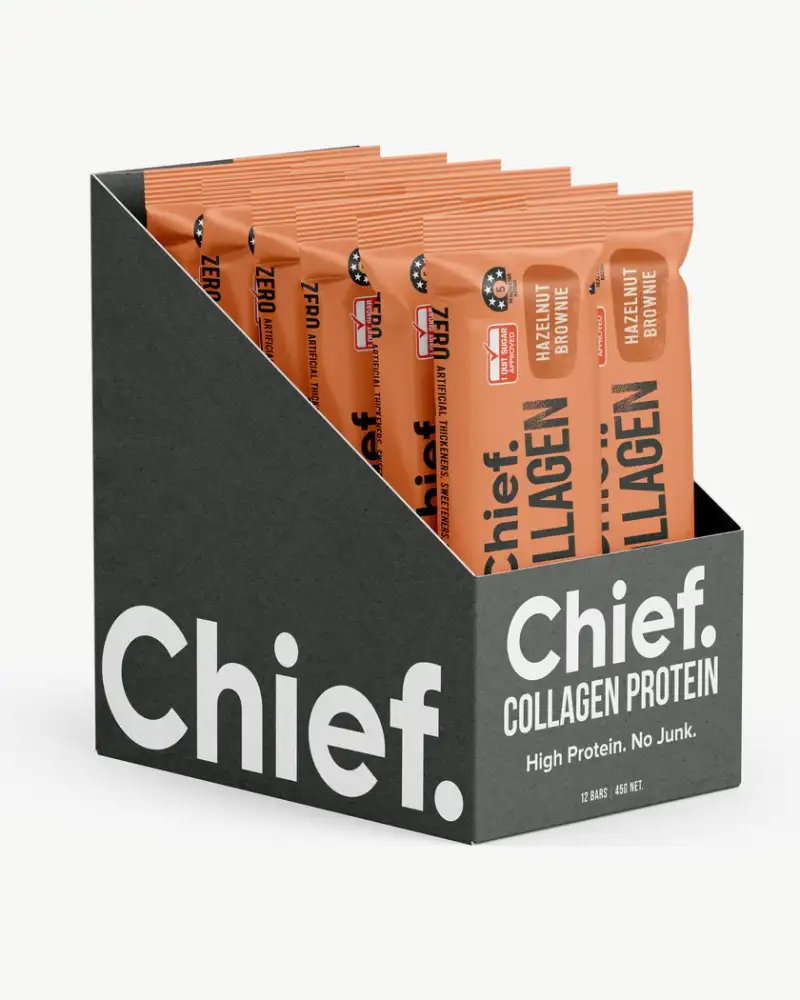 Chief Collagen Bar Haselnuss Brownie – hochwertiger Proteinriegel