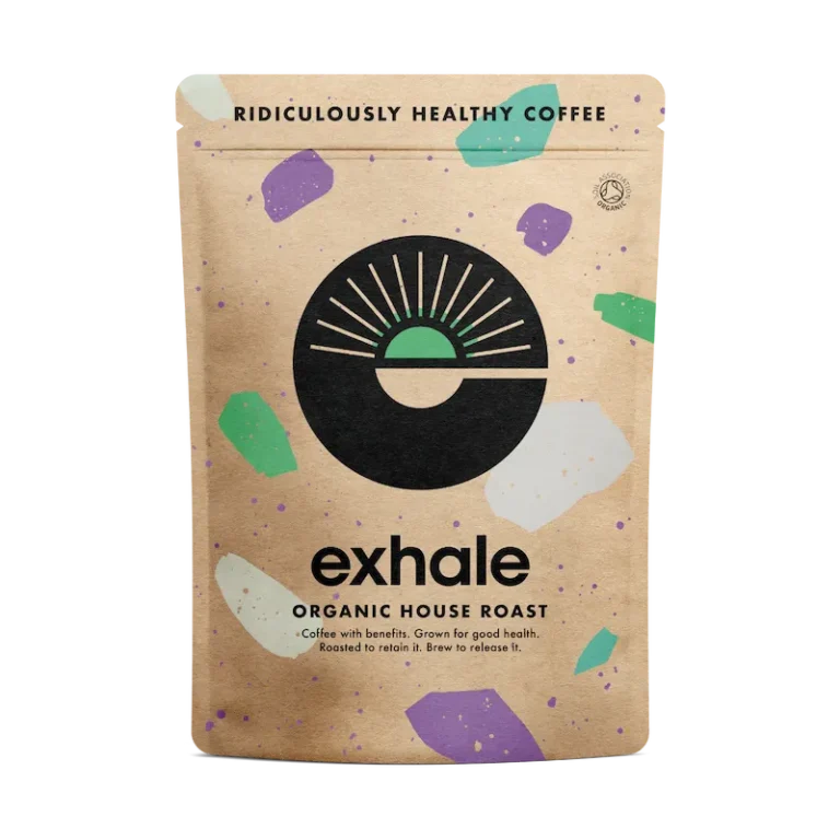 Exhale Organic House Roast Bio-Kaffee in naturfreundlicher Verpackung