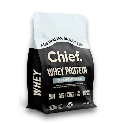 Whey Protein aus Grasfütterung – Cremiger Vanillegeschmack, 100 % natürlich und ohne Süßstoffe