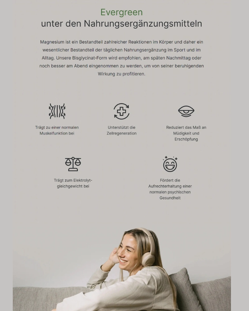 Magnesium-Bisglycinat Vorteile für Muskeln, Schlaf und Nerven: 100% chelatierte Form zur Unterstützung der Zellregeneration und Reduktion von Müdigkeit