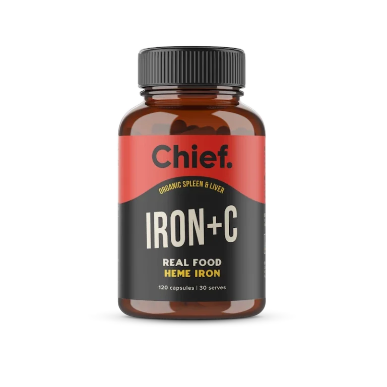 Shilajit - Organic Himalayan 11 Chief Iron+C Häm-Eisen Kapseln aus Bio-Milz und Leber, 120 Kapseln
